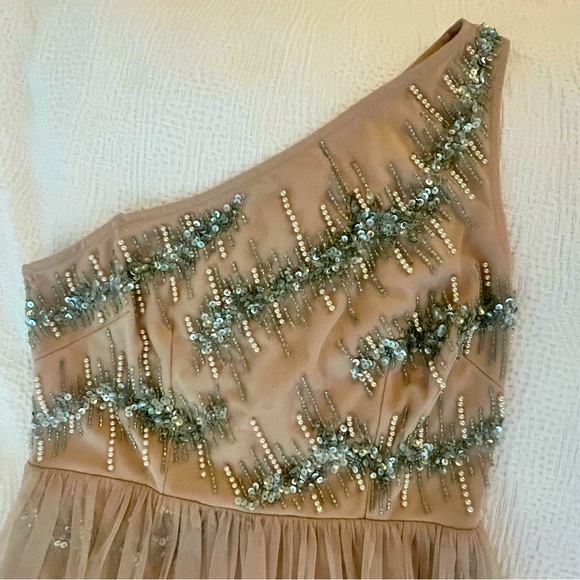 Aidan by Aidan Mattox Hand-Beaded Mesh Gown - Picture 5 of 6